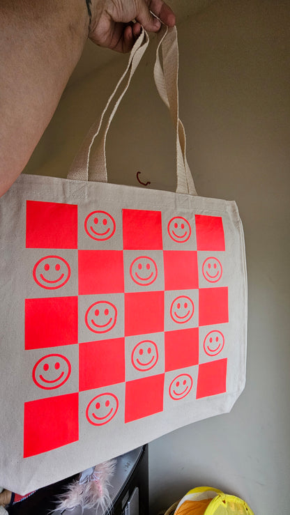 Tote bag: Happy Checkered