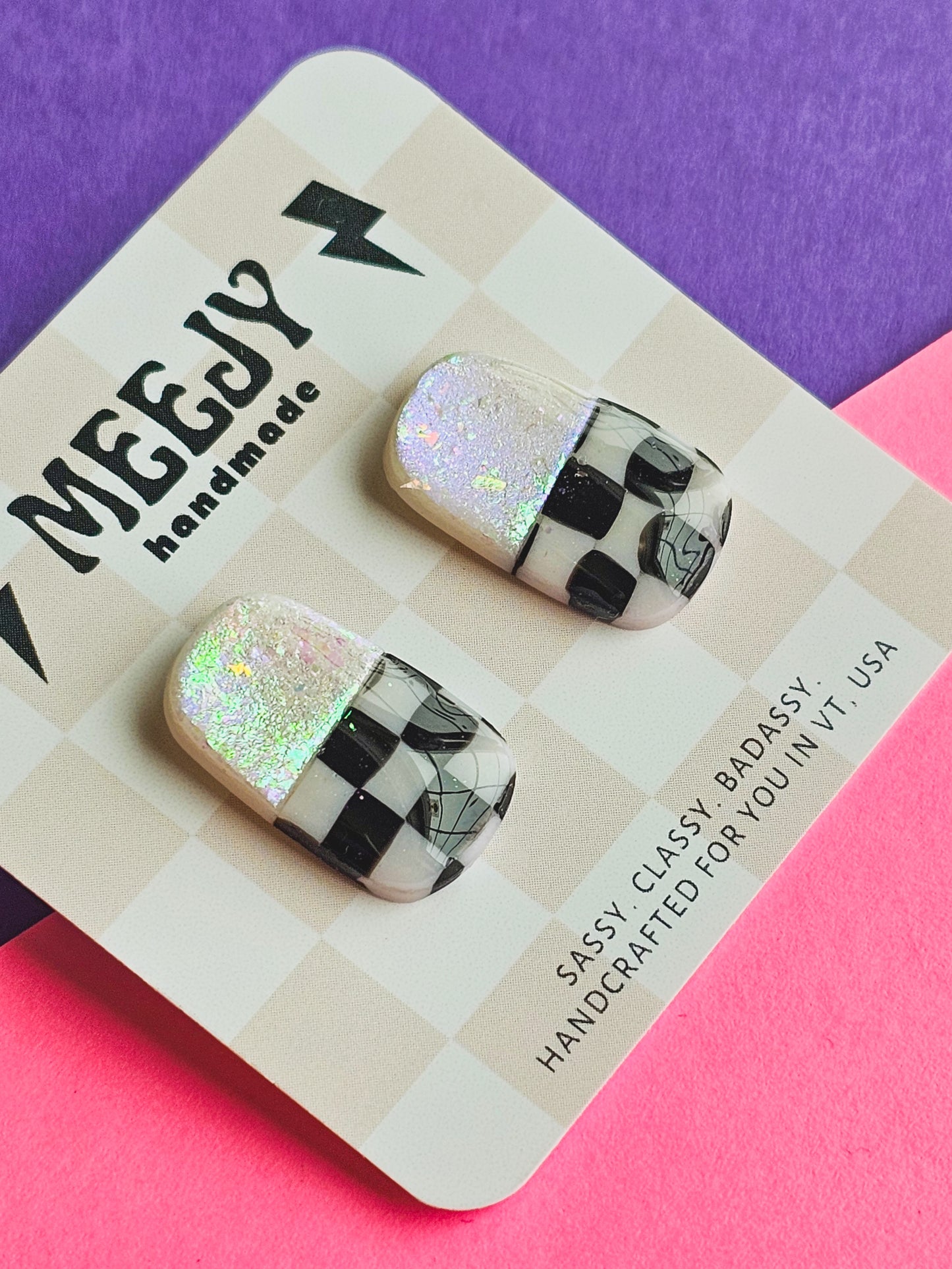 iridescent studs