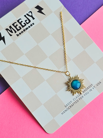 Blazing sun color changing necklace