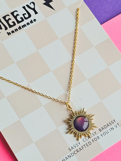 Blazing sun color changing necklace