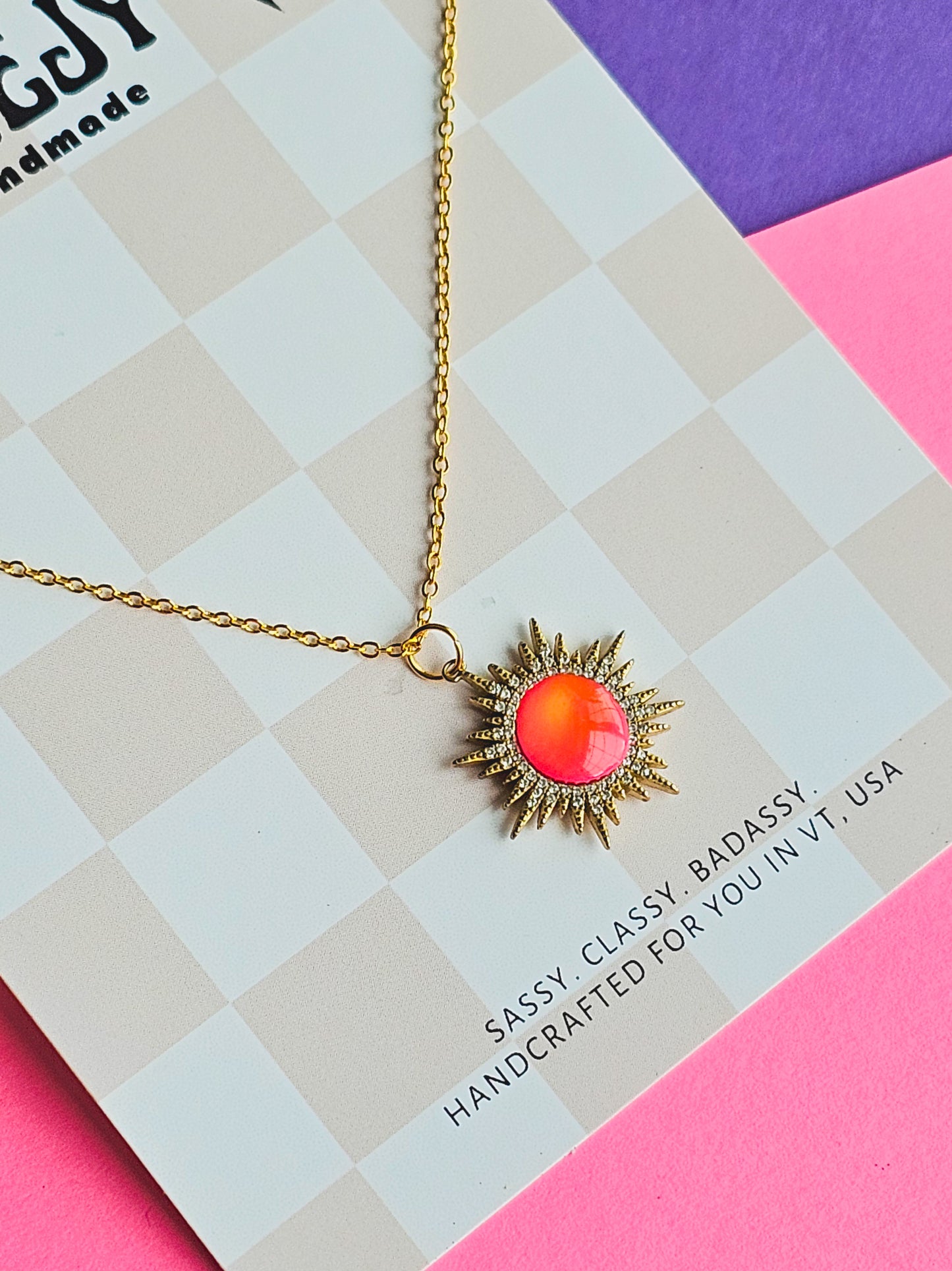 Blazing sun color changing necklace